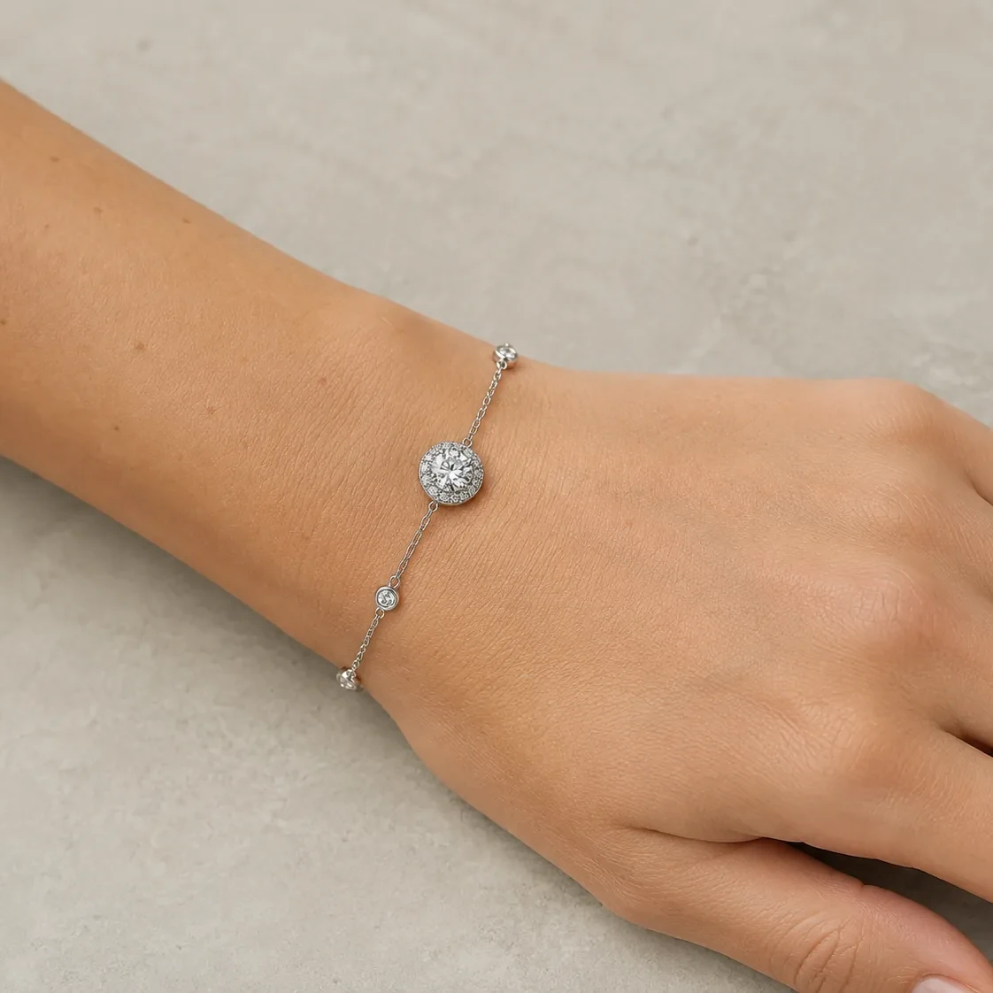B130-6-3 Bratara Rotund Pave - Argint 925 - imagine 2