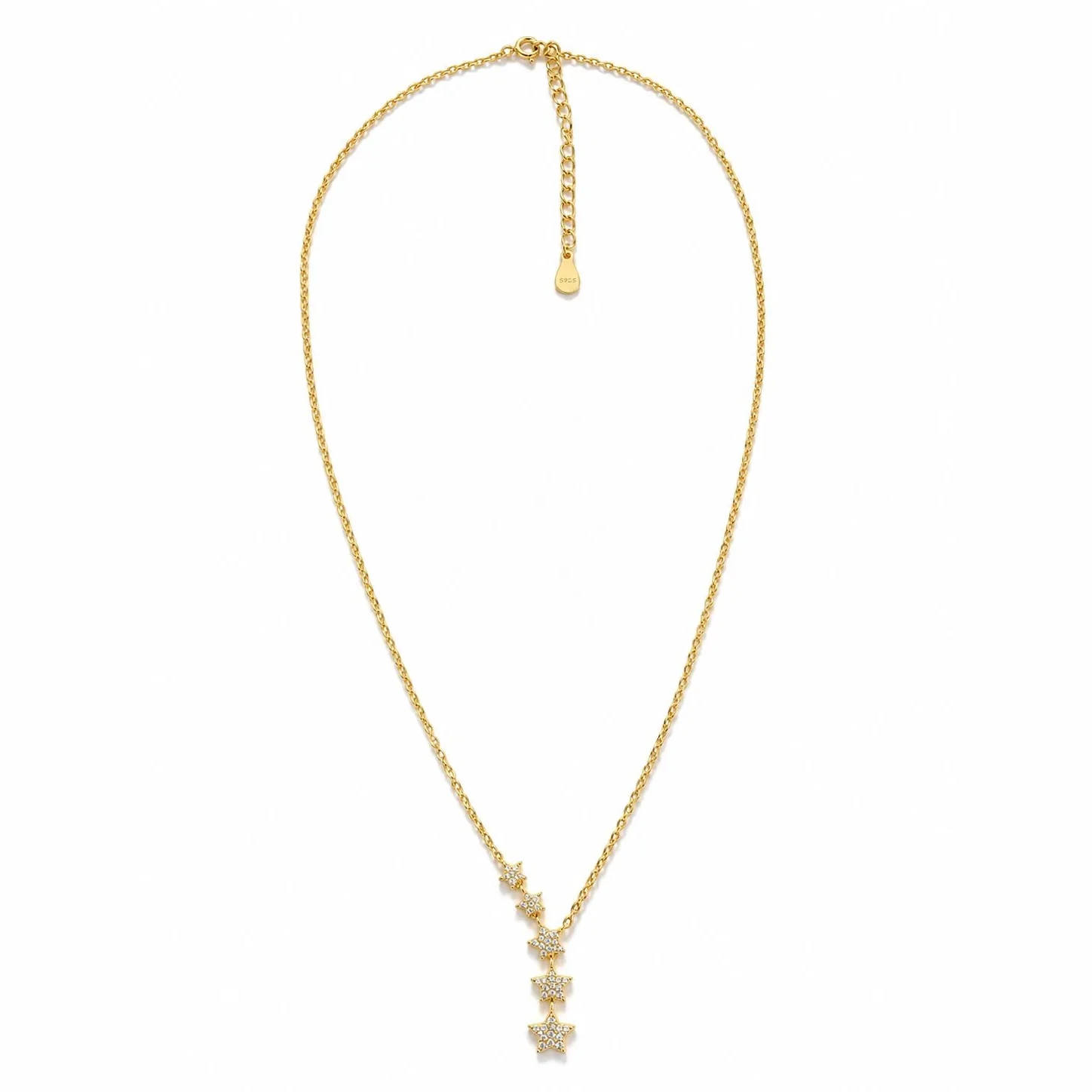 C160-4-1 Colier Stele - Placare Aur 14K - imagine 1