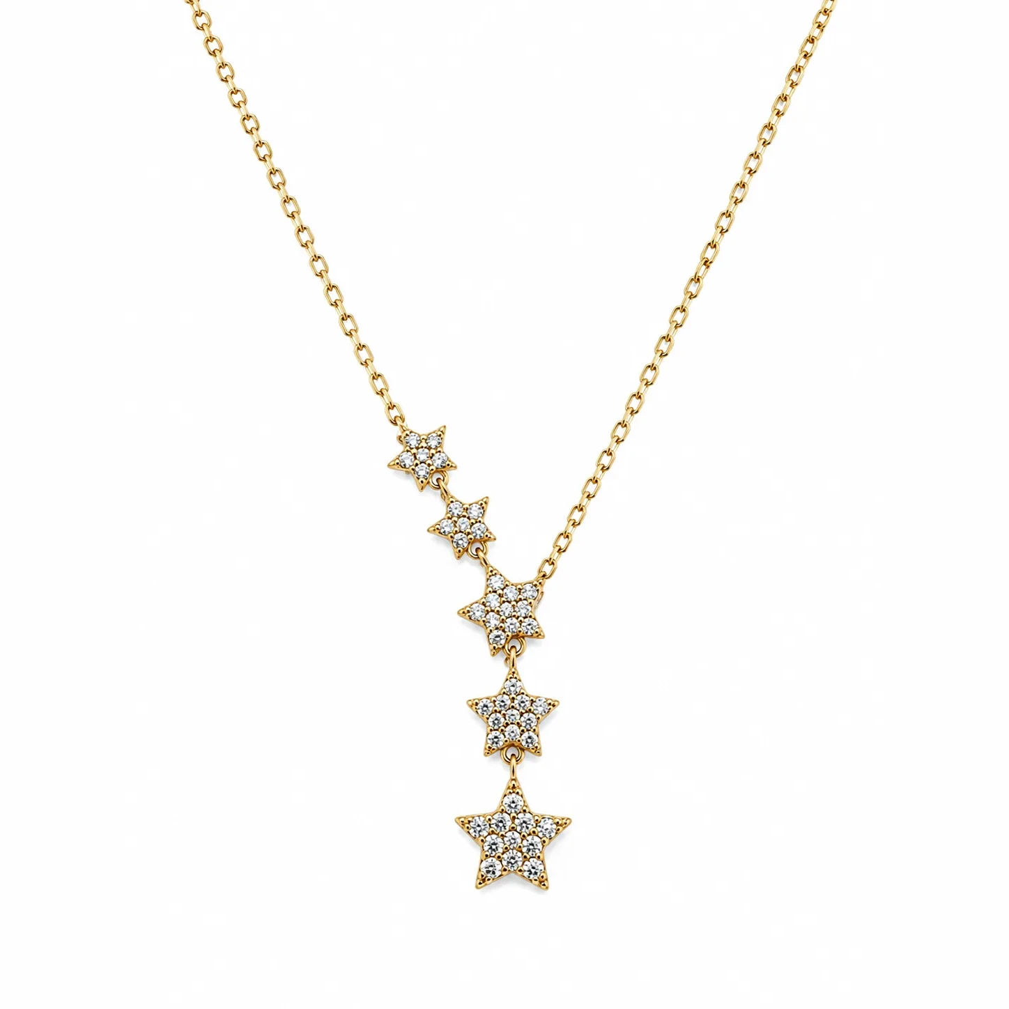 C160-4-2 Colier Stele - Placare Aur 14K - imagine 2