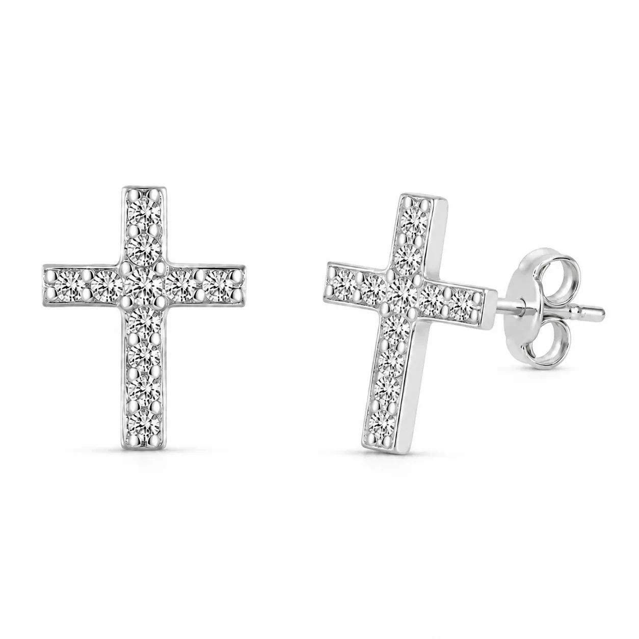 S205-1-2 Set Cruce Pave - Argint 925 - imagine 2