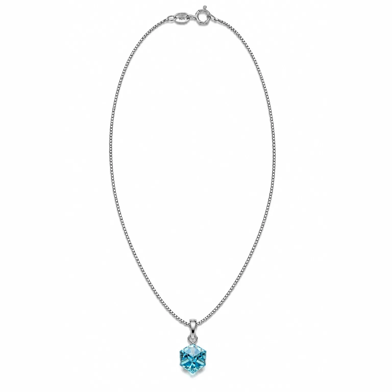 S210-1-1 Set Cub Aquamarine - Argint 925 - imagine 1