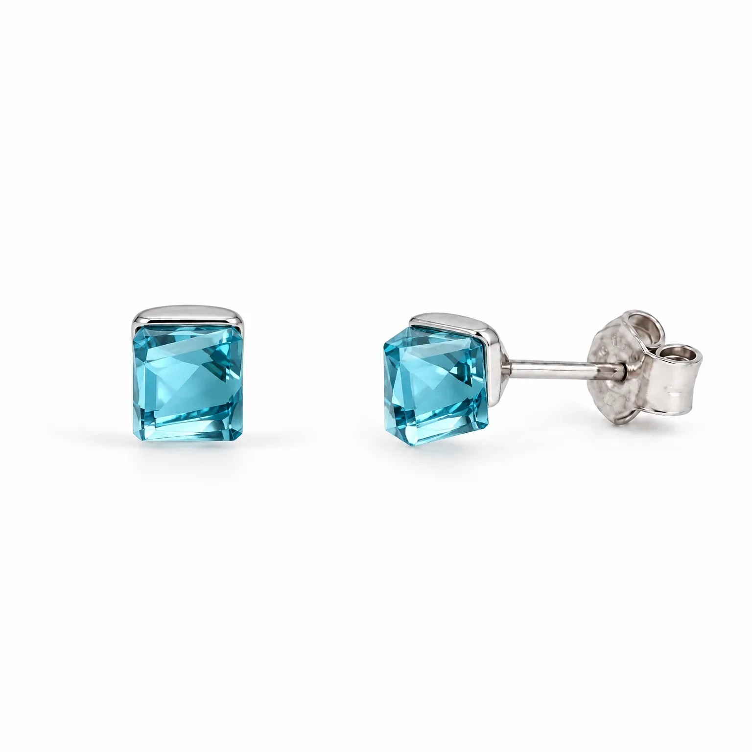S210-1-2 Set Cub Aquamarine - Argint 925 - imagine 2