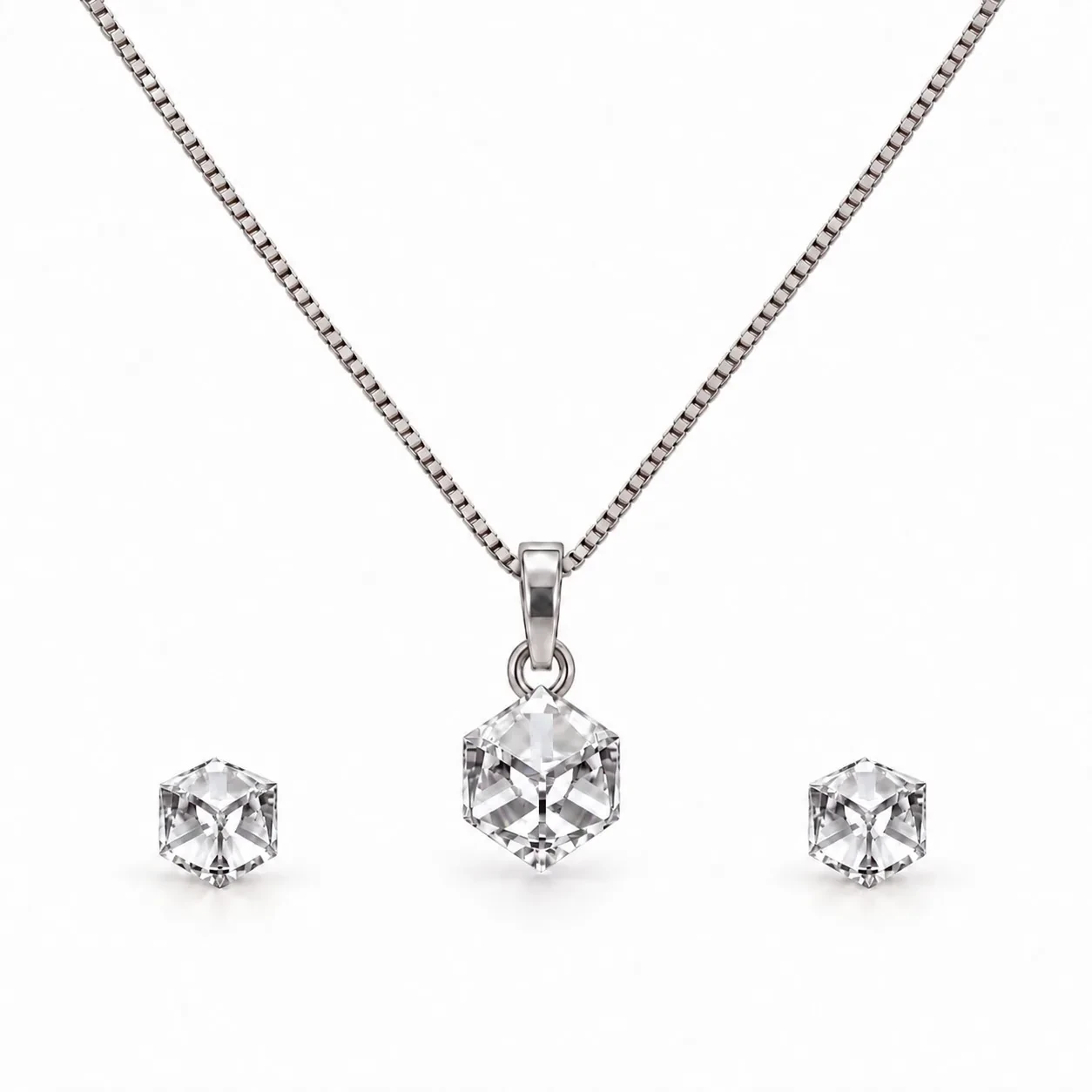 S210-4-2 Set Cub Crystal - Argint 925 - imagine 2