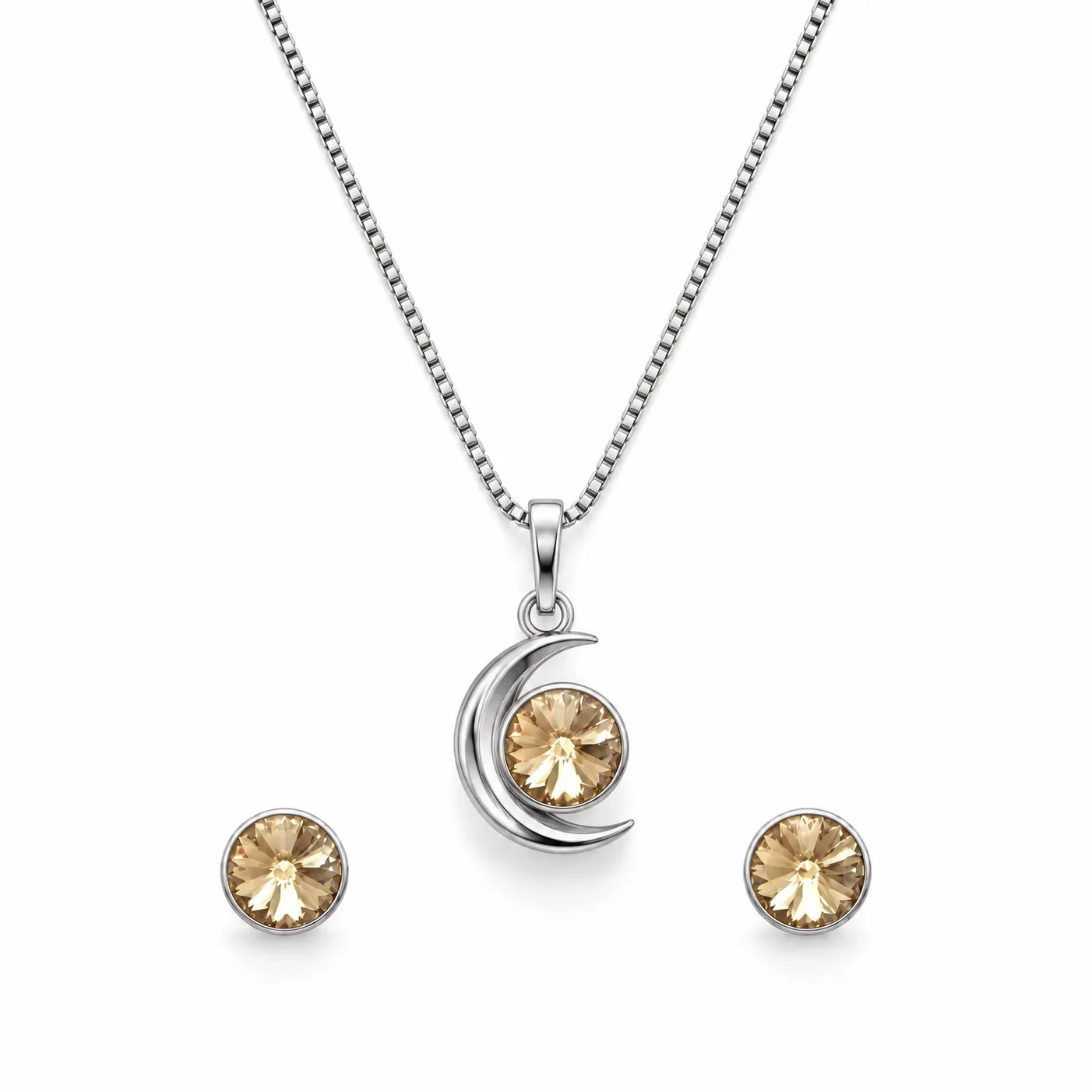 S230-16-1 Set Luna Golden Shadow - Argint 925 - imagine 1