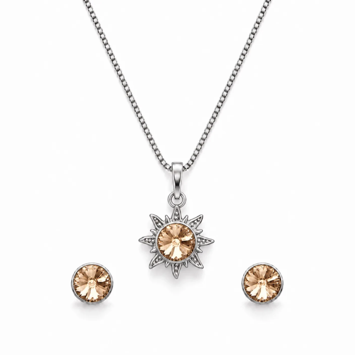 S230-19-1 Set Soare Golden Shadow - Argint 925 - imagine 1