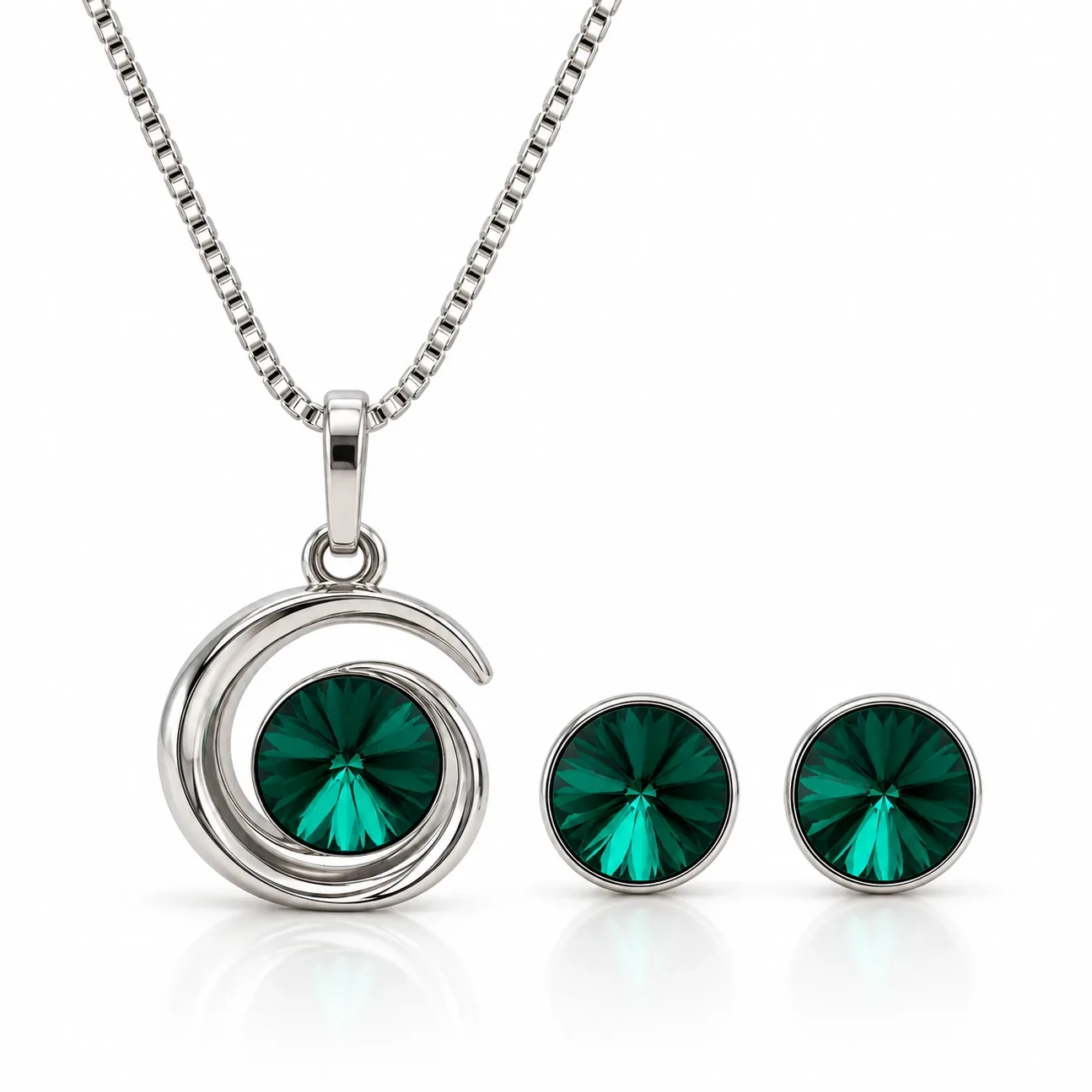 S230-3-3 Set Galaxia Emerald - Argint 925 - imagine 3