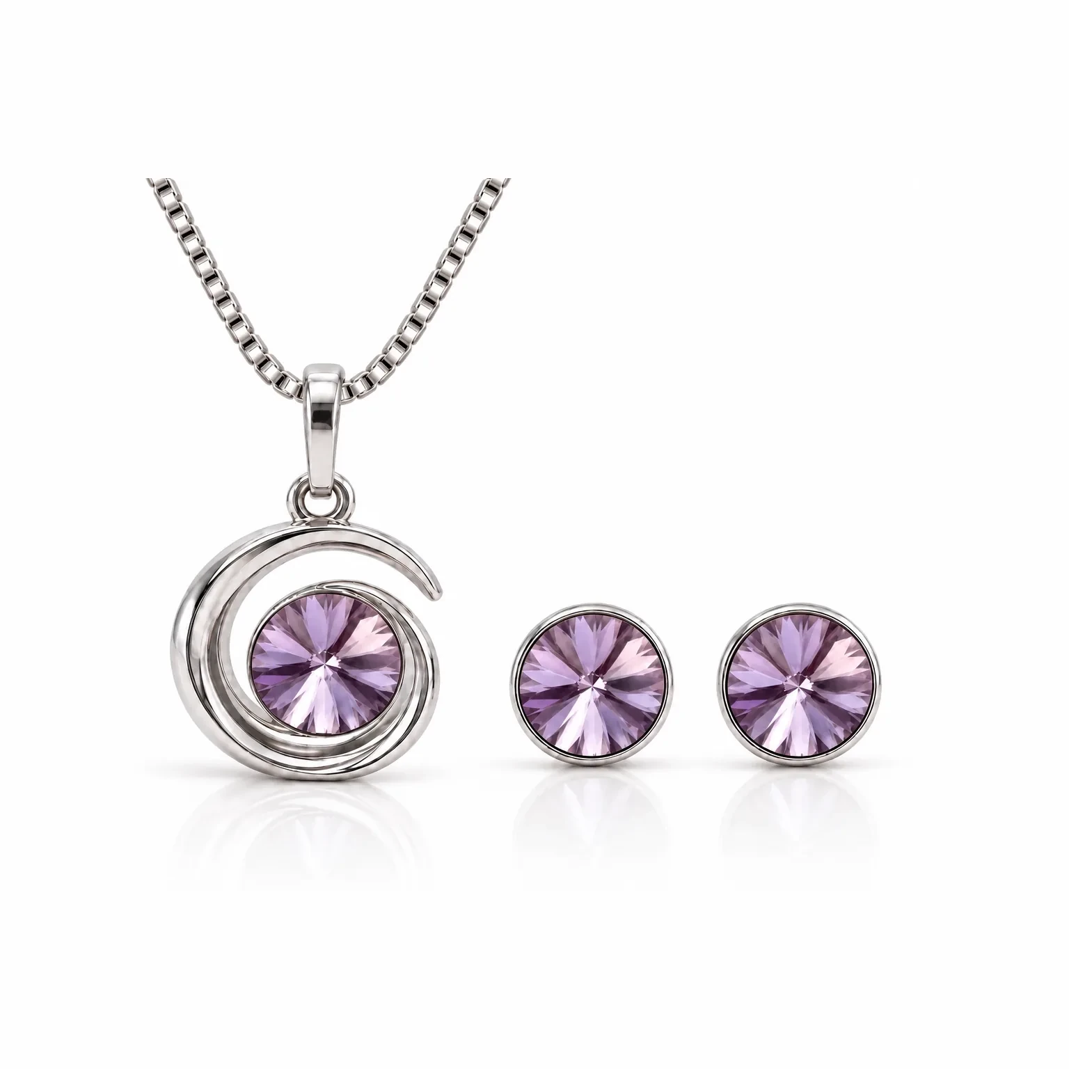 S230-4-1 Set Galaxia Light Amethyst - Argint 925 - imagine 1