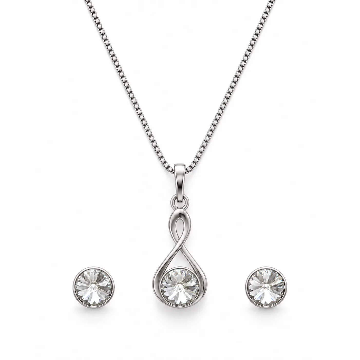 S230-8-1 Set Infinit Crystal - Argint 925 - imagine 1
