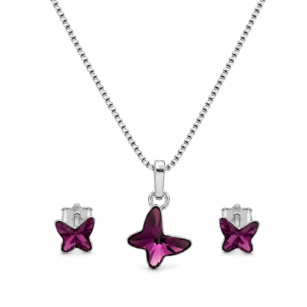 S275-1-3 Set Fluture Amethyst - Argint 925 - imagine 3