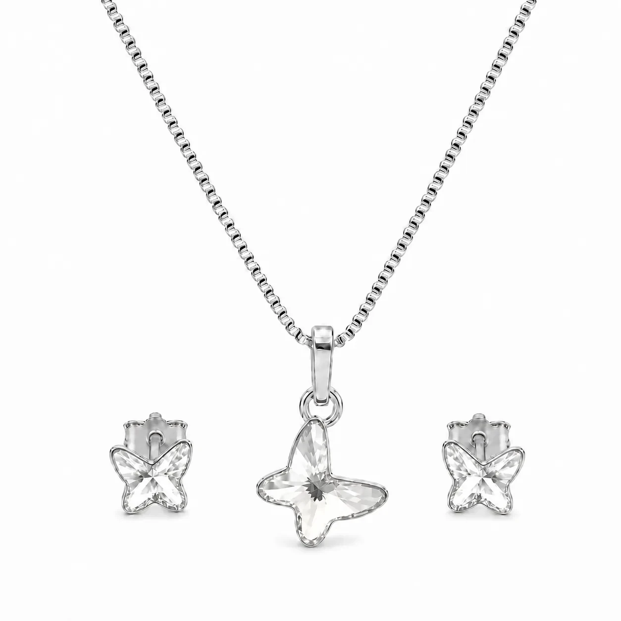 S275-3-2 Set Fluture Crystal - Argint 925 - imagine 2