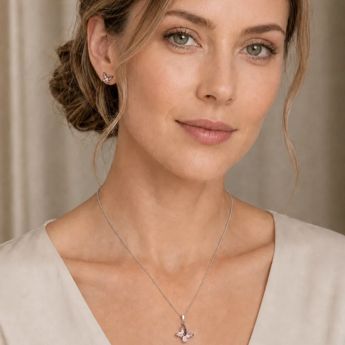 S275-5-4 Set Fluture Rosaline - Argint 925 - imagine 4